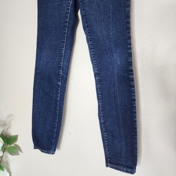 Madewell Curvy High Rise Skinny Dark Medium Wash Denim Womens Preppy Spring - Picture 4 of 13
